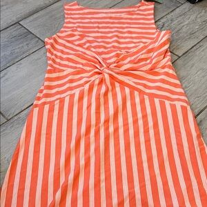 Lands End Women’s Striped Coral Tencel Dress Size Large NWT